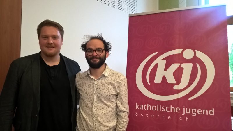 Die KJÖ-Vorsitzenden Matthias Kreuzriegler und Harald Rechberger